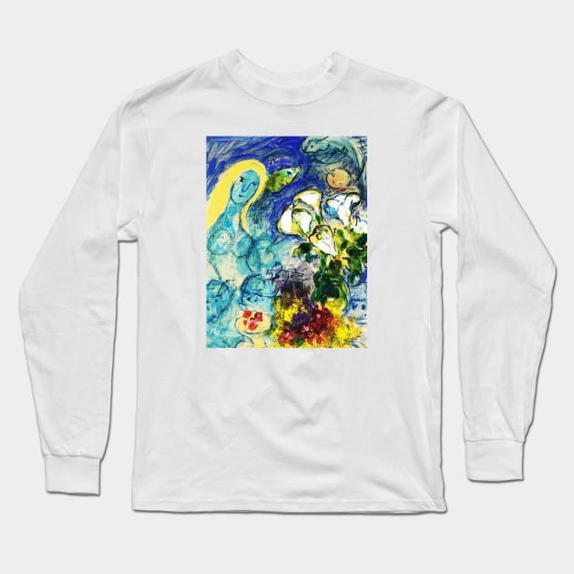 The Vase and the Woman by Marc Chagall Wall Long Sleeve T-Shirt by rnstcarver